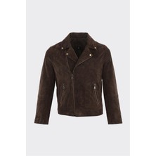 Elle Kahve Deri Erkek Ceket