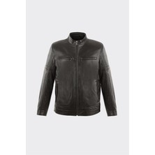 Elle Kahve Deri Erkek Ceket