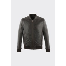 Elle Kahve Deri Erkek Ceket