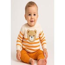 Dinamik çocuk Erkek Bebek Büyük Ayıcık Süzene Nakışlı Mevsimlik 2iplik Alt Üst 2li Takım 3-6-9-12AYLIK