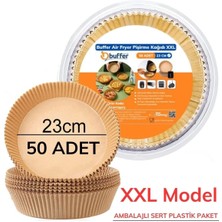 Kahi-zai Buffer® 50 Adet Air Fryer Pişirme Kağıdı Tek Kullanımlık  23 cm Yuvarlak Pişirme Kağıdı Xxl Pvc Li