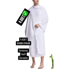 Baw Company Bambu Ihram Takımı 110 x 220, %100 Bambu, 1250GR. Yumuşak, Beyaz Hac ve Umre Ibadeti Için.4 Adet
