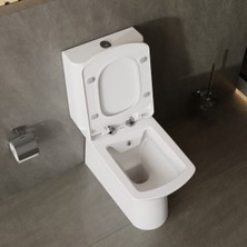 Creavit Nova Beyaz Kanalsız Duvara Sıfır Klozet Takımı NV361, Creavit Lara Yavaş Kapak