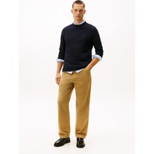 Tommy Hilfiger Bisiklet Yaka Mavi Erkek T-Shirt MW0MW42068DW5_MERCERIZED Jacquard L