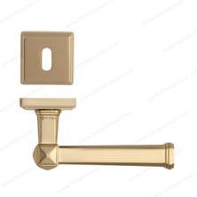 System Kayla Rozetli Kapı Kolu Altın Saten Renk Oda Rozetli