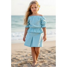 Parla Kids Kız Çocuk Alina Madonna Su Yeşili Etek Bluz Takım