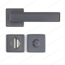 System Dıa Rozetli Kapı Kolu Füme Renk Wc Mandallı Rozet