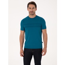 Cacharel Erkek Petrol Mavisi Slim Fit Bisiklet Yaka Triko T-shirt 50311875-VR102