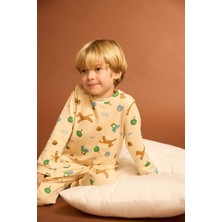 DeFacto Erkek Bebek Pijama Takımı Desenli Uzun Kollu Üst Uzun Alt F0531A525AU