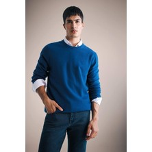 DeFacto %100 Yün Standart Fit Bisiklet Yaka Triko Kazak F3127AX25WN