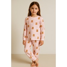 Katia & Bony Kız Çocuk Teddy Desenli Pijama Takımı Pembe