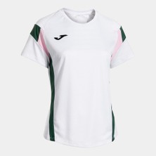 Joma Montreal Kadın Sıfır Yaka Beyaz Yeşil Spor Tişört 902518.213