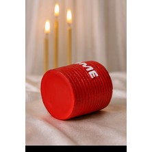 Trend Yankı Beton Mumluk Home (Kırmızı)