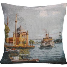 BELIEVE ORTAKÖY CAMİ JAKARLI DOKUMA GOBLEN DEKORATİF KIRLENT 45*45