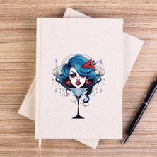 Zepplin Giyim Woman In Martini Glas Çizgisiz Kanvas Defter Çizgisiz