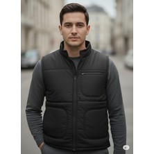 Baw Company Erkek Içi Polarlı Siyah Yelek ,su Geçirmez 4 Cepli Yelek