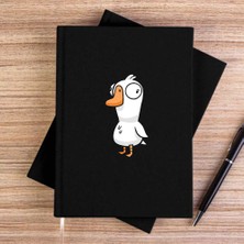Zepplin Giyim Goose Goose Duck Siyah Çizgisiz Kanvas Defter Çizgisiz