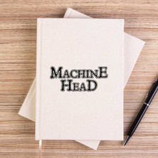 Zepplin Giyim Machine Head Text Çizgisiz Kanvas Defter Çizgisiz