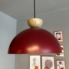 Bamyum Yimpi Vişne Çürüğü Avize Bej Şapka Tekli Sarkıt Salon Kuaför Cafe Dekoratif Aydınlatma Pastane