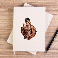 Zepplin Giyim Bruce Lee Kick Dragon Çizgisiz Kanvas Defter Çizgisiz