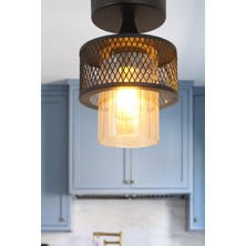 Taşcan Aydınlatma Mario Tekli Siyah Avize Boru Cam  Dekoratif Tasarım Modern Yatak Odası Salon Hol Mutfak Avize