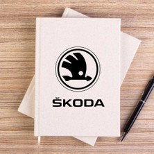 Zepplin Giyim Skoda Logo Krem Çizgisiz Kanvas Defter Çizgisiz