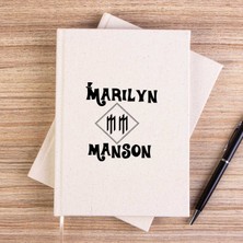 Zepplin Giyim Marilyn Manson Text Çizgisiz Kanvas Defter Çizgisiz
