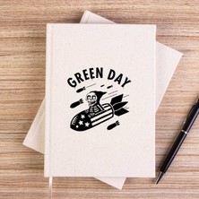 Zepplin Giyim Green Day Skeleton Çizgisiz Kanvas Defter Çizgisiz