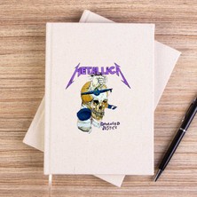 Zepplin Giyim Metallica Damaged Justice Çizgisiz Kanvas Defter Çizgisiz