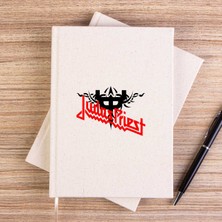 Zepplin Giyim Judas Priest Logo And Figure Çizgisiz Kanvas Defter Çizgisiz