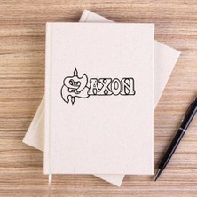 Zepplin Giyim Saxon Logo Text Çizgisiz Kanvas Defter Çizgisiz