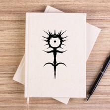 Zepplin Giyim Ghostemane Logo White Çizgisiz Kanvas Defter Çizgisiz