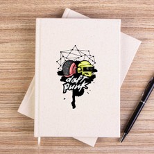 Zepplin Giyim Daft Punk Cartoon Head Çizgisiz Kanvas Defter Çizgisiz