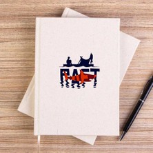 Zepplin Giyim Raft Logo Shark Krem Çizgisiz Kanvas Defter Çizgisiz