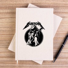Zepplin Giyim Metallica Cliff Burton Guitar Çizgisiz Kanvas Defter Çizgisiz