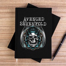 Zepplin Giyim Avenged Sevenfold Nightmare A7X Siyah Çizgisiz Kanvas Defter Çizgisiz