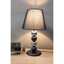 Taşcan Aydınlatma Silva Siyah Ayaklı Abajur Masa Lambası Siyah Şapka Salon Yatak Odası Abajur