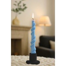 Trend Yankı Dönen Şamdan Mum (Mavi)