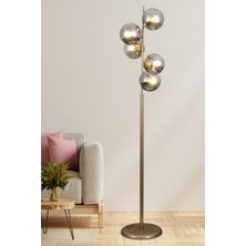 Taşcan Aydınlatma Moden 5 Li Eskitme Lambader Füme Camlı Modern , Oturma Odası ,yatak Odası , Salon Lambader