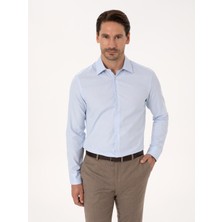 Cacharel Erkek Açık Mavi Slim Fit %100 Pamuk Klasik Yaka Oxford Gömlek 50318293-VR003