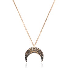 Emiliano Jewellery Emılıano Jewellery Silver 925 Ayar Zirkon Taşlı  Hilal Kolye