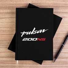 Zepplin Giyim Pulsar NS200 Text Siyah Çizgisiz Kanvas Defter Çizgisiz