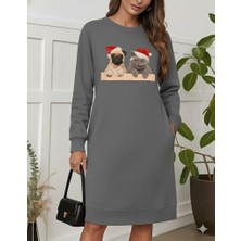 Aisha Elbise Kadın Uzun Kollu Bisiklet Yaka Desenli Viskon Iki Iplik Bluz