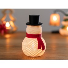 Kardan Adam Ledli Biblo Yılbaşı Dekorasyon LED Mum Hediyeli Hediyelik Dekoratif Obje 18 cm Christmas