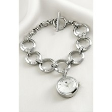 Bijuteri Net Sallantılı Metal Bayan Kol Saat