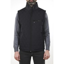 Baw Company Erkek Siyah Cepli Içi Polarlı Rahat Kalıp Kapitone Şişme Yelek