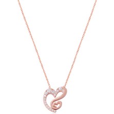 Emiliano Jewellery Emılıano Jewellery 925 Ayar Gümüş Zirkon Taşlı Kalp Kolye