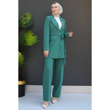 Giza Store Asimetrik Taşlı Takım Yeşil