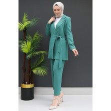 Giza Store Taşlı Broşürlü Takım Yeşil