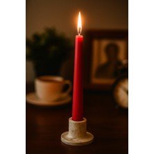 Trend Yankı Şamdanlı Kırmızı Mum